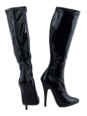 Pleaser Stivali Fetish neri vernice, tacco 15, numero 36