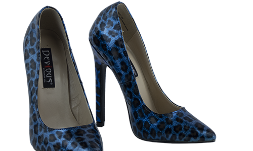 Devious Décolleté Blu Scarpe Leopardate tacco 13 numero 35